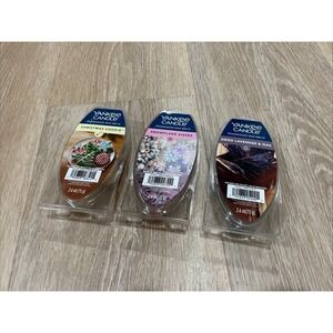 Lot Of 3 Yankee Candle Wax Melts - Dried Lavender & Oak/Christmas Cookies/Snow